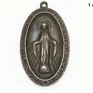 Sterling Virgin Mary 1.5” Pendant